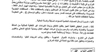توصيات لجنة مراقبة تنفيذ البرنامج الحكومي والتخطيط الاستراتيجي النيابية