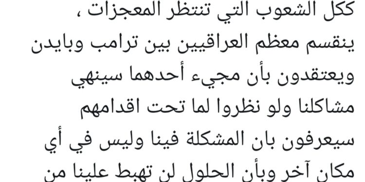 العاني : الحلول لن تهبط من سماء واشنطن