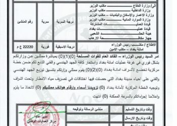 توجيه فوري: الكاظمي يأمر باستنفار 8 جهات لمواجهة اختناقات تصريف مياه الأمطار