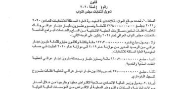 نص قانون تمويل الانتخابات المقدم من المفوضية العليا للانتخابات.