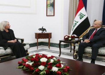 صالح يلتقي بلاسخارت ,,” تعزيز سلطة الدولة وتأمين الانتخابات “