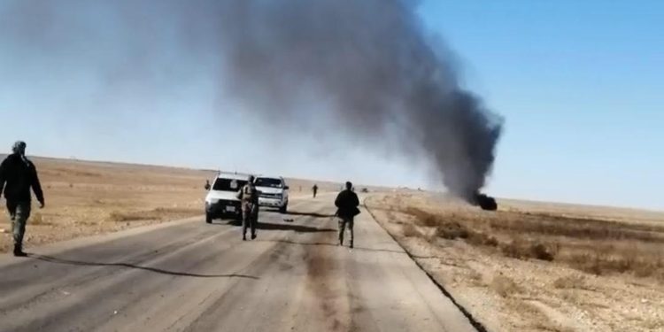 تفجير يستهدف الحشد بالقرب من سكة القطار في القائم (صور)