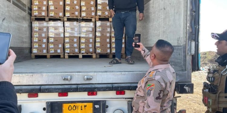 اتلاف أطناناً من (الدجاج التركي والمحاصيل الإيرانية) من قبل “الجيش العراقي”