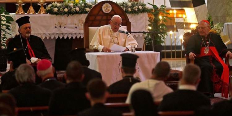 كلمة بابا الفاتيكان في كنيسة ( سيدة النجاة )