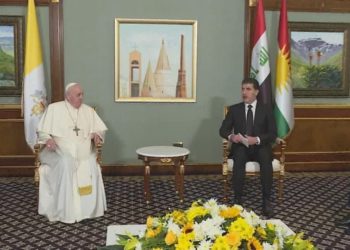 استقبال رسمي واجتماع بين البابا ورئيس إقليم كردستان
