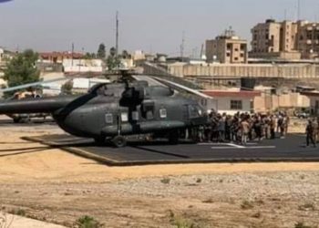 هبوط تجريبي لاربع مروحيات عمودية عراقية في مهبط الحمداني