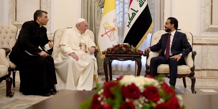 لقاء خاص يجمع الحلبوسي وبابا الفاتيكان في بغداد