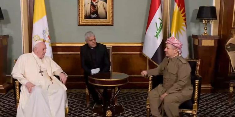 بارزاني للبابا… لدينا ايمان كامل بالحريات الدينية وندعم ركائز السلام