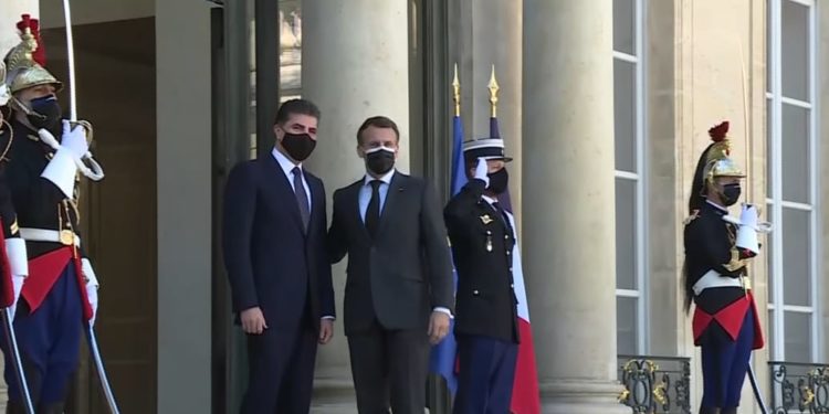 ماكرون يستقبل بارزاني في قصر الاليزيه