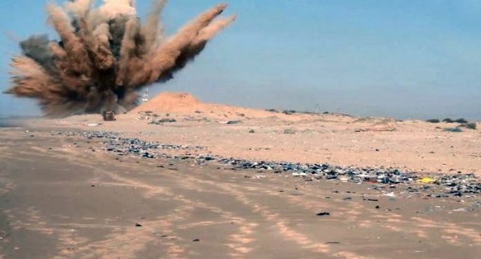 تفجير كدس عتاد بداخله صواريخ كاتيوشا في صحراء الثرثار