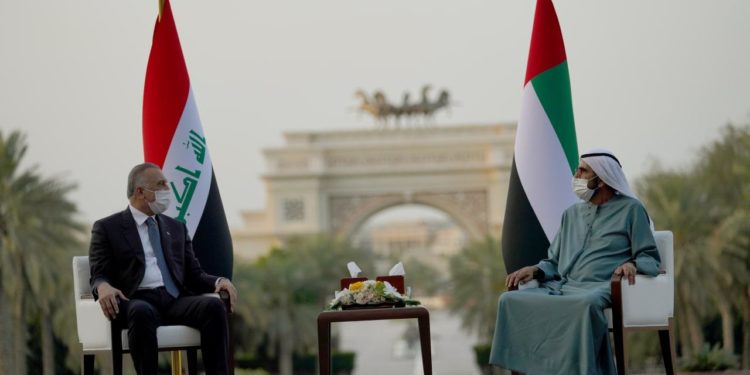 اجتماع الكاظمي مع رئيس مجلس الوزراء الإماراتي محمد بن راشد آل مكتوم