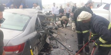 حادث مروري مروع في بغداد ,, انتشال جثة وإنقاذ ستة اشخاص