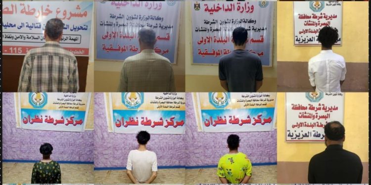 القبض على (٣٥ ) متهما بجرائم مختلفة بينها الاغتصاب في البصرة