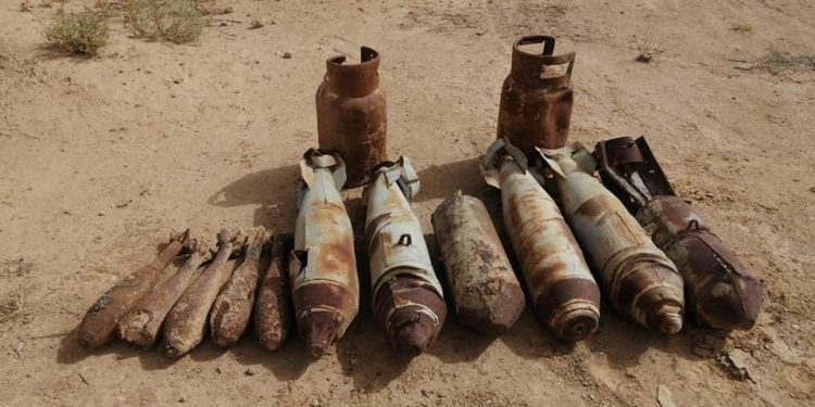 الاستخبارات العسكرية تصل إلى مخبأ يضم صواريخ طائرات وعبوات