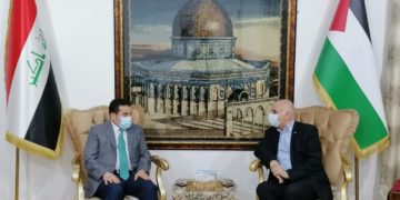الأعرجي يقوم بزيارة السفارة الفلسطينية في بغداد