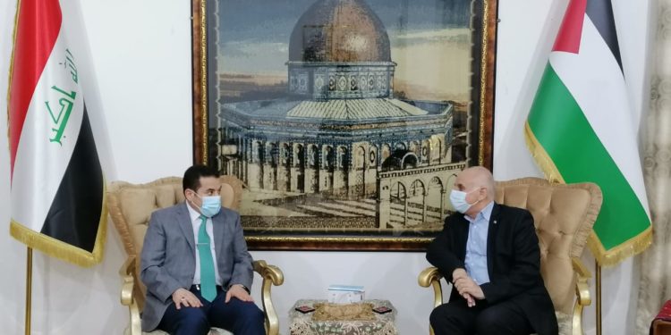 الأعرجي يقوم بزيارة السفارة الفلسطينية في بغداد