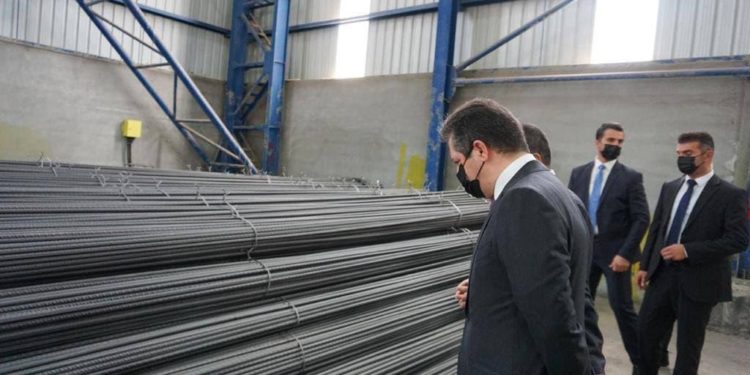 رئيس حكومة كردستان يفتتح أكبر مصنع لإنتاج الحديد والصلب (صور)
