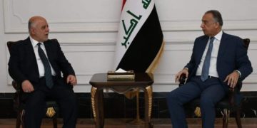 لقاء يجمع العبادي والكاظمي , “تأكيد على موعد الانتخابات ومواجهة التحديات”