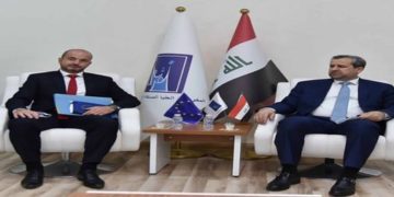 رئيس مجلس المفوضين يبحث مع وفد اوربي بنود الاتفاقية الخاصة (بمراقبة الانتخابات)
