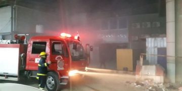 اخماد حريق في مستشفى (للحشد الشعبي) داخل المنطقة الخضراء