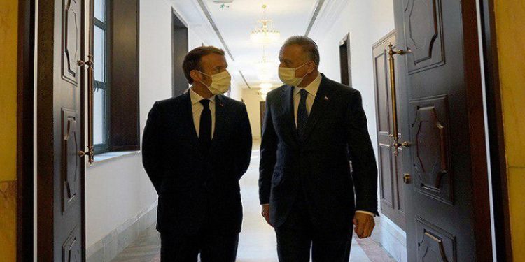 قصر الإليزيه يصرح عن مكالمة ماكرون للكاظمي يوم أمس