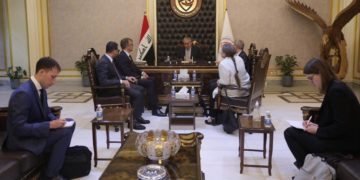 اجتماع في مكتب رئيس جهاز الأمن الوطني لمناقشة استعدادات فتح (سفارة سويسرا) في بغداد