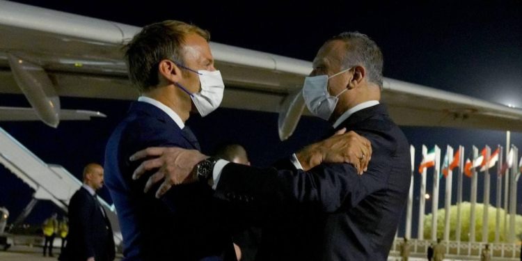 أبرز ما تحدث به الكاظمي وماكرون خلال المؤتمر الصحفي وجدول أعمال ماكرون في العراق , (فيديو + صور)