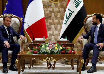 الحلبوسي يستقبل الرئيس الفرنسي إيمانويل ماكرون في المجلس