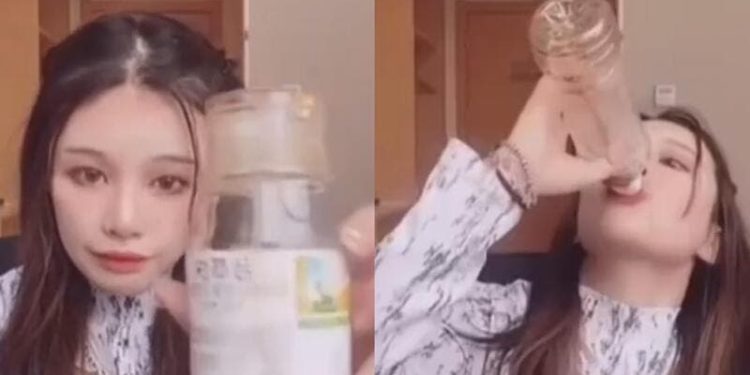 انتحارعلى الهواء مباشرة .. نجمة صينية تشرب مبيداً حشرياً بسبب حبيبها السابق