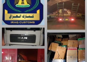 ضبط (7 شاحنات) محملة بمواد مخالفة في جمرك المنطقة الشمالية