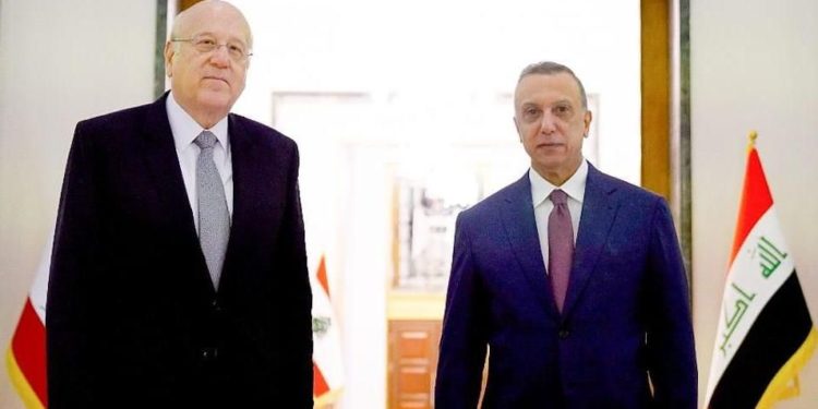 الكاظمي يلتقي نظيره اللبناني نجيب ميقاتي