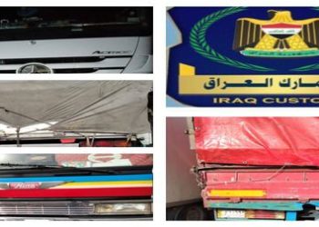 ضبط (4 شاحنات) مخالفة للضوابط و التعليمات الاستيرادية
