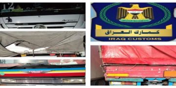 ضبط (4 شاحنات) مخالفة للضوابط و التعليمات الاستيرادية