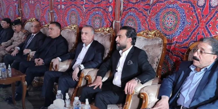 الكاظمي يحضر إلى مجلس عزاء عم رئيس تحالف تقدم محمد الحلبوسي