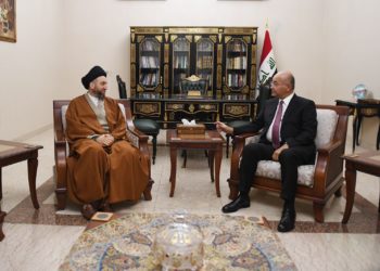 برهم صالح يبحث مع الحكيم الأوضاع العامة والمستجدات السياسية في البلد