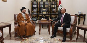 برهم صالح يبحث مع الحكيم الأوضاع العامة والمستجدات السياسية في البلد