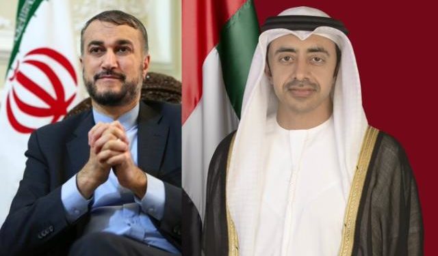 عبدالله بن زايد يبحث مع نظيره الإيراني تعزيز العلاقات الثنائية