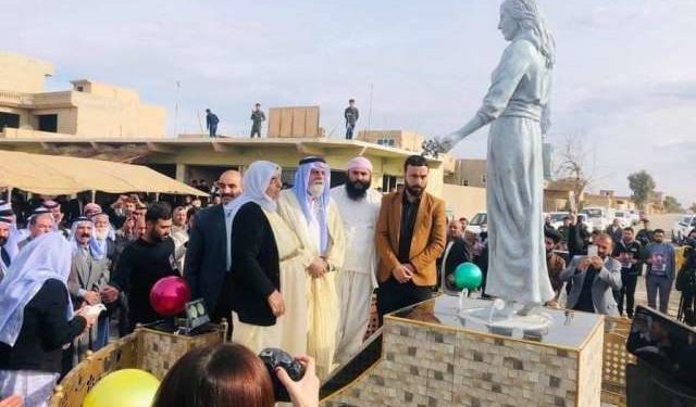 رفع الستار عن تمثال  الأيزيدية”جيلان برجس”