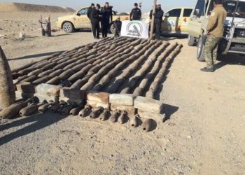 ضبط 200 قنبرة هاون و15 عبوة ناسفة في الانبار من قبل الحشد الشعبي