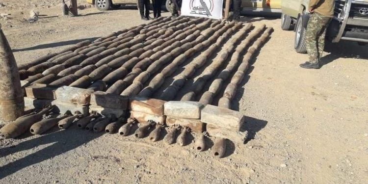 ضبط 200 قنبرة هاون و15 عبوة ناسفة في الانبار من قبل الحشد الشعبي