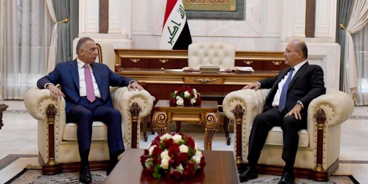 برهم صالح و الكـــاظمي يجتمعان في قصر السلام