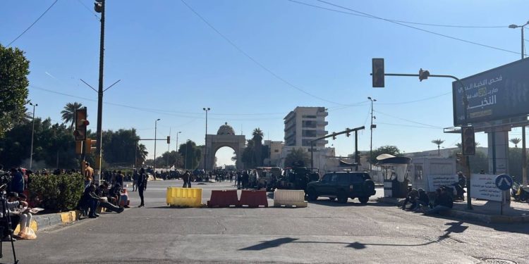 صور لمدخل المنطقة الخضراء من جهة وزارة التخطيط