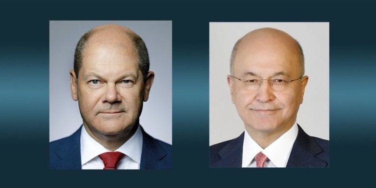 برهم صالح يهنئ المستشار الألماني الجديد