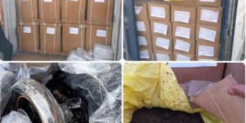 ضبط حاوية تحتوي (معسل أركيلة ممنوع من الاستيراد) في ميناء أم قصر الشمالي