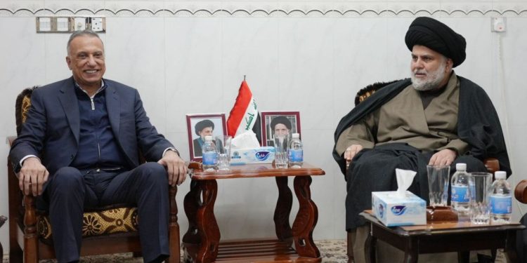 صور من لقاء الكاظمي بزعيم التيار الصدري