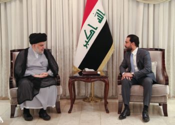 احمد المطيري يجتمع مع الحلبوسي الان في قاعة الاجتماعات داخل بناية مجلس النواب