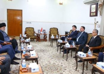 الصدر يستقبل الحلبوسي وبارزاني والخنجر , والحلبوسي يغرد ولَّى زمن التدخلات الخارجية