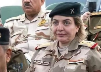 أنغام التميمي .. أول سيدة تحمل “شارة” أركان حرب الحمراء فى الجيش العراقي
