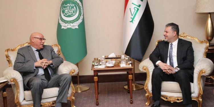د. ابو الهيل والاسدي يبحثان مع الامين العام المساعد خطابي ملفات اجتماعات الجامعة العربية ببغداد