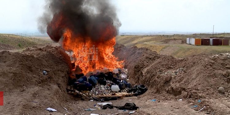 أسايش أربيل تتلف أكثر من 1200 كيلوغرام مخدرات